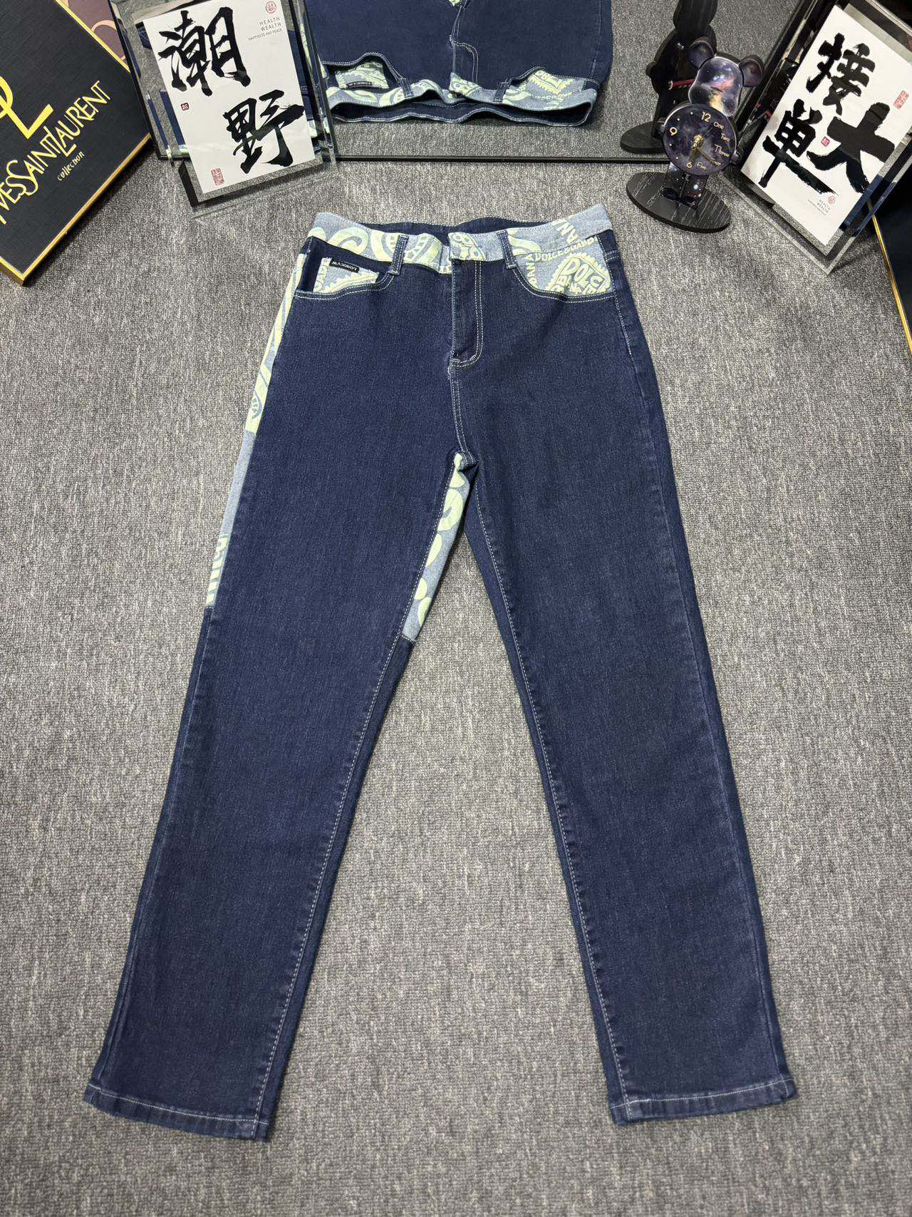 Luxurious DG Gold Jeans: Original Water-Purification Fabric, High-Quality Design - 图片 6