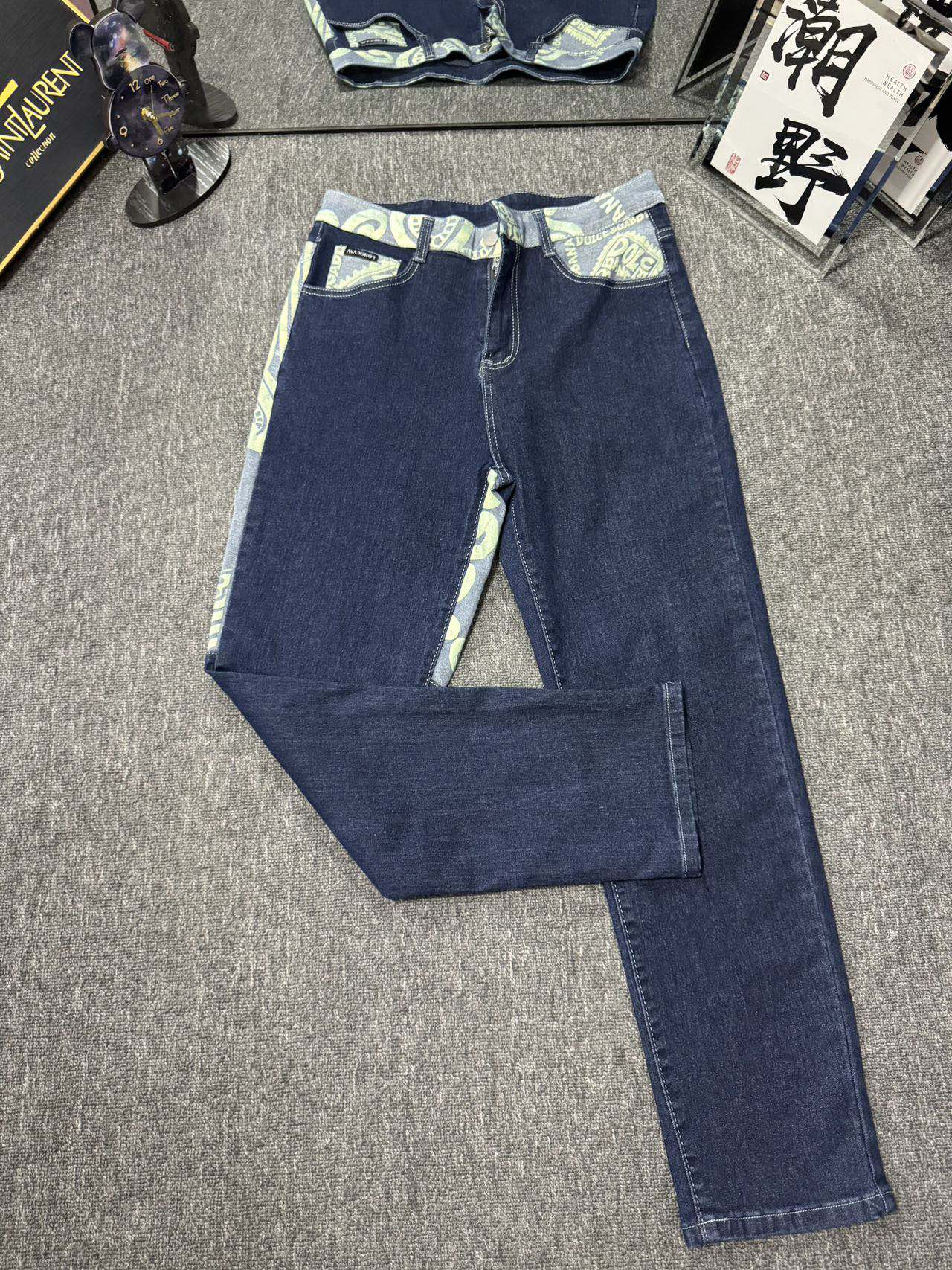 Luxurious DG Gold Jeans: Original Water-Purification Fabric, High-Quality Design - 图片 8