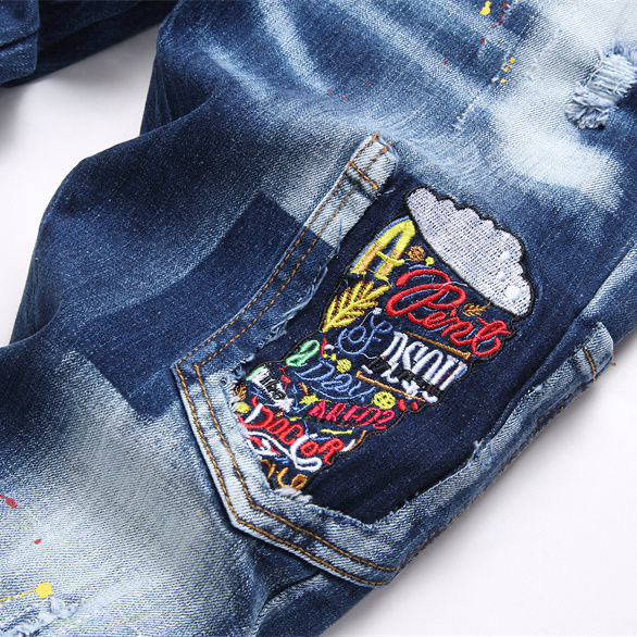Expensive D2 Man’s Patched Beggars Pants with Unique Design and Soft Fabric - 图片 4