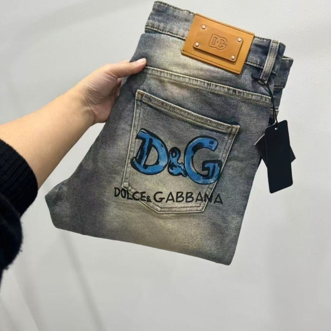 Luxurious DG Gold Jeans: High-Quality, Breathable, and Stylish for Spring and Summer - 图片 1