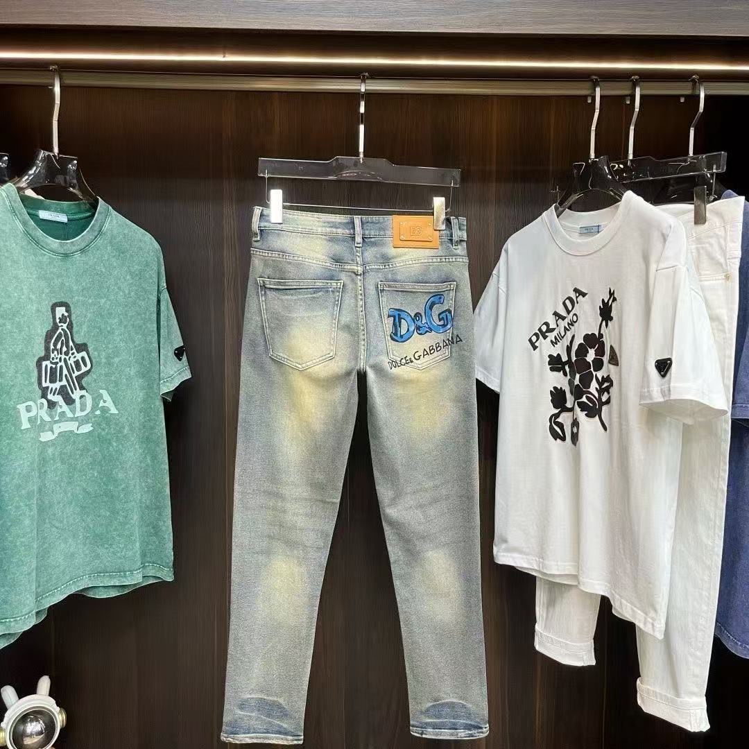 Luxurious DG Gold Jeans: High-Quality, Breathable, and Stylish for Spring and Summer - 图片 6