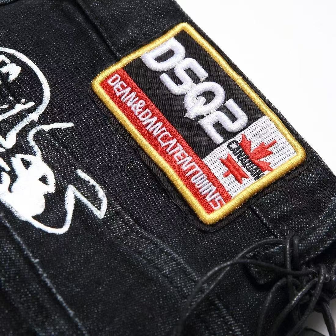 New D2 Embroidered Man’s Patched Beggar Pants: Premium Design, Pricey Wash - 图片 6