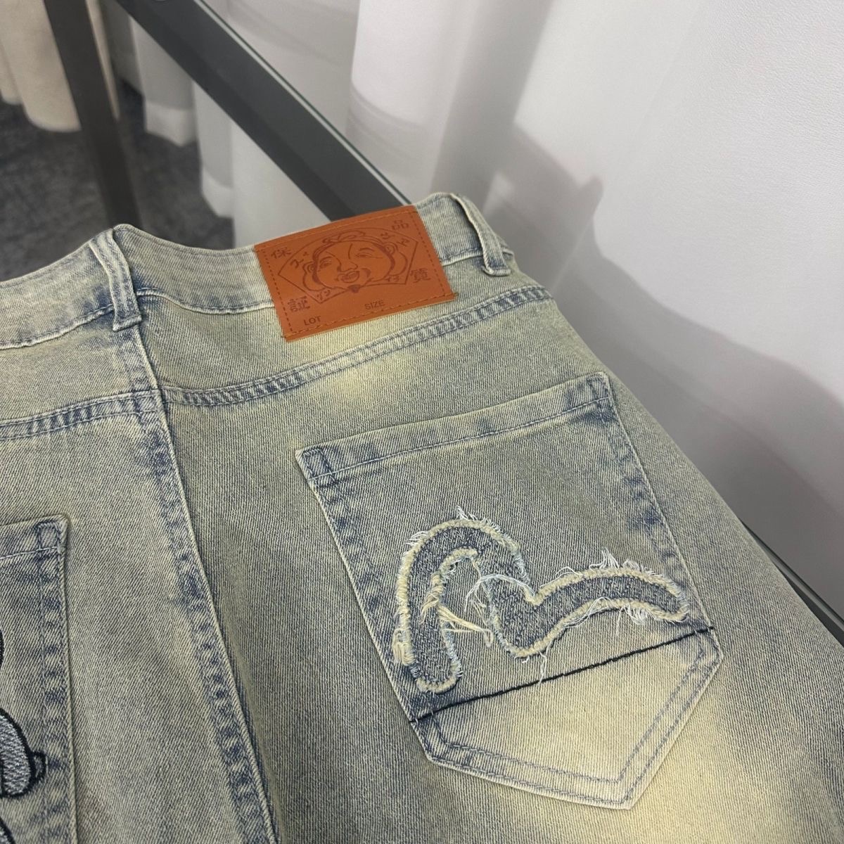 Fukugami’s Bulletproof Re-Washed Jeans with Steel Pocket: Picture Color, M-XXL, Style c-807 - 图片 5