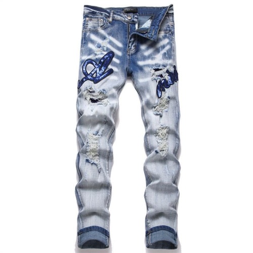 Amiri Distressed Denim Jeans - High Street Style, Slim Fit, and Comfortable Stretch 1 Amiri Distressed Denim Jeans - High Street Style, Slim Fit, and Comfortable Stretch