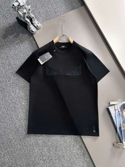 Fendi Monster Logo Embroidered Crewneck T-Shirt, Short Sleeve, Black 1 Fendi Monster Logo Embroidered Crewneck T-Shirt, Short Sleeve, Black