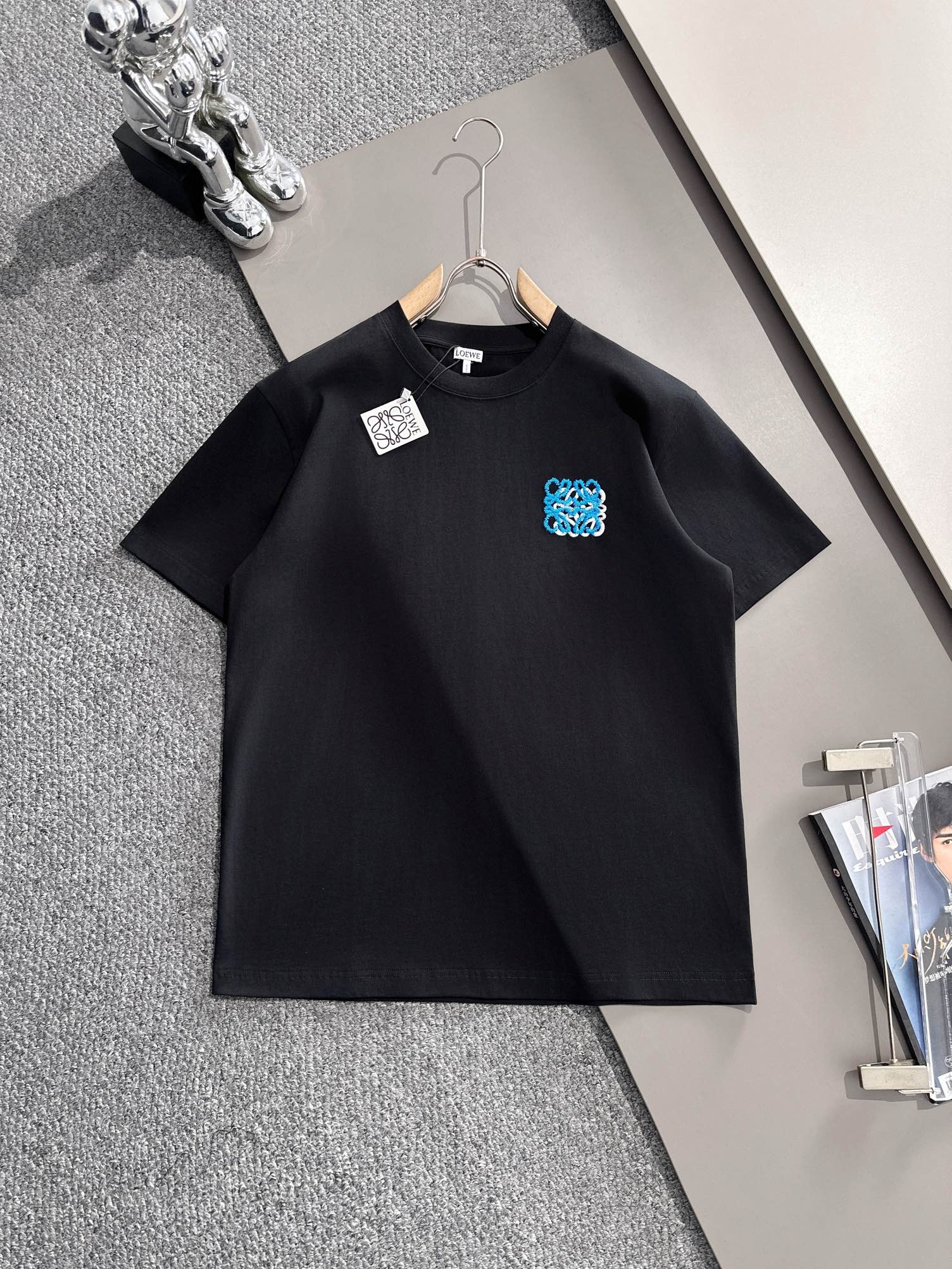 🅿️85 (llegada al día siguiente) LOEWE 罗意威 2025 nueva colección logo de letras bordadas superpuestas, camiseta de manga…