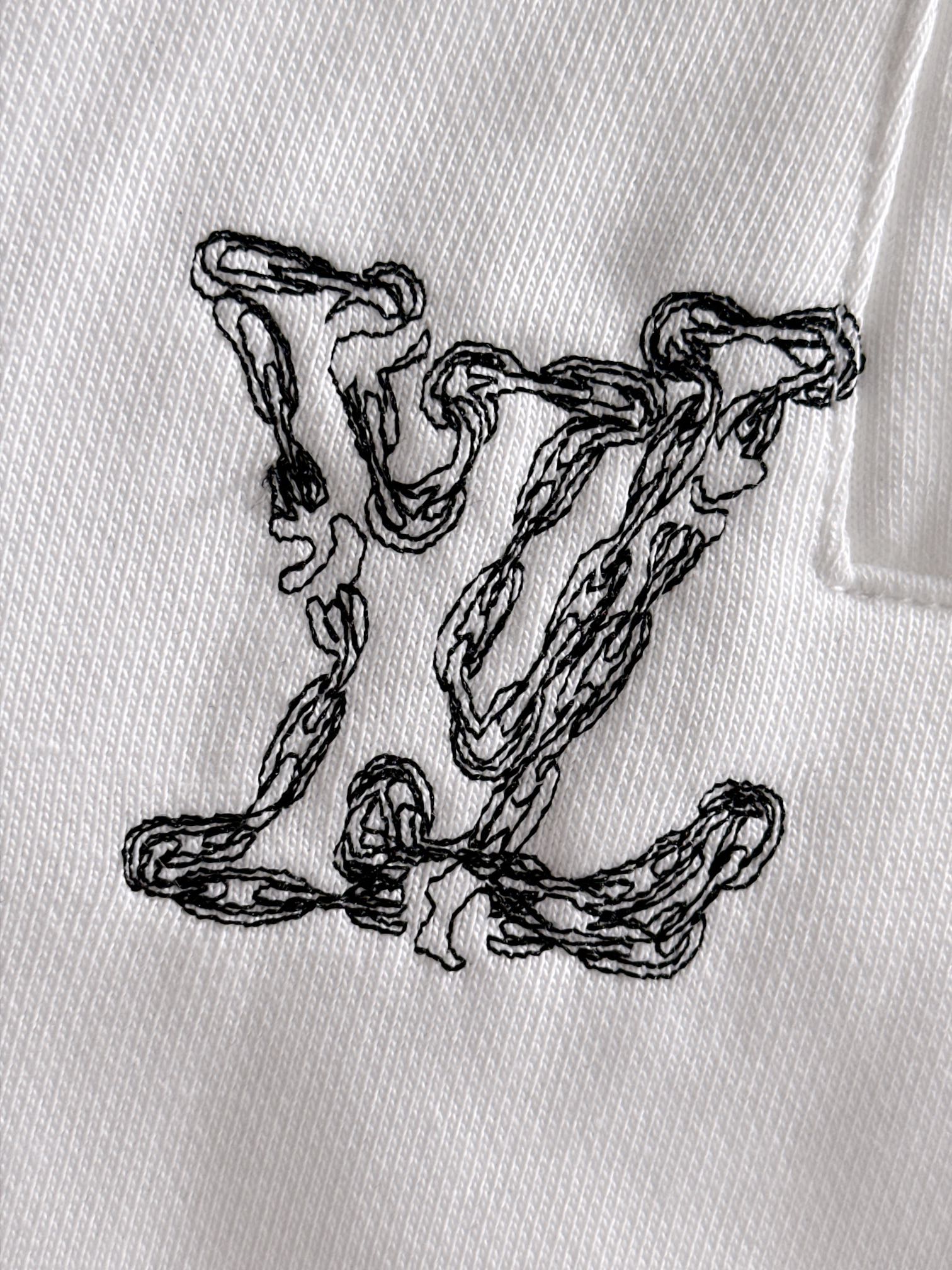 LV 驴家 2026新款 轻奢主义 密集虚线刺绣logo 男女日常通勤 穿搭必备 休闲短裤·定制毛圈面料