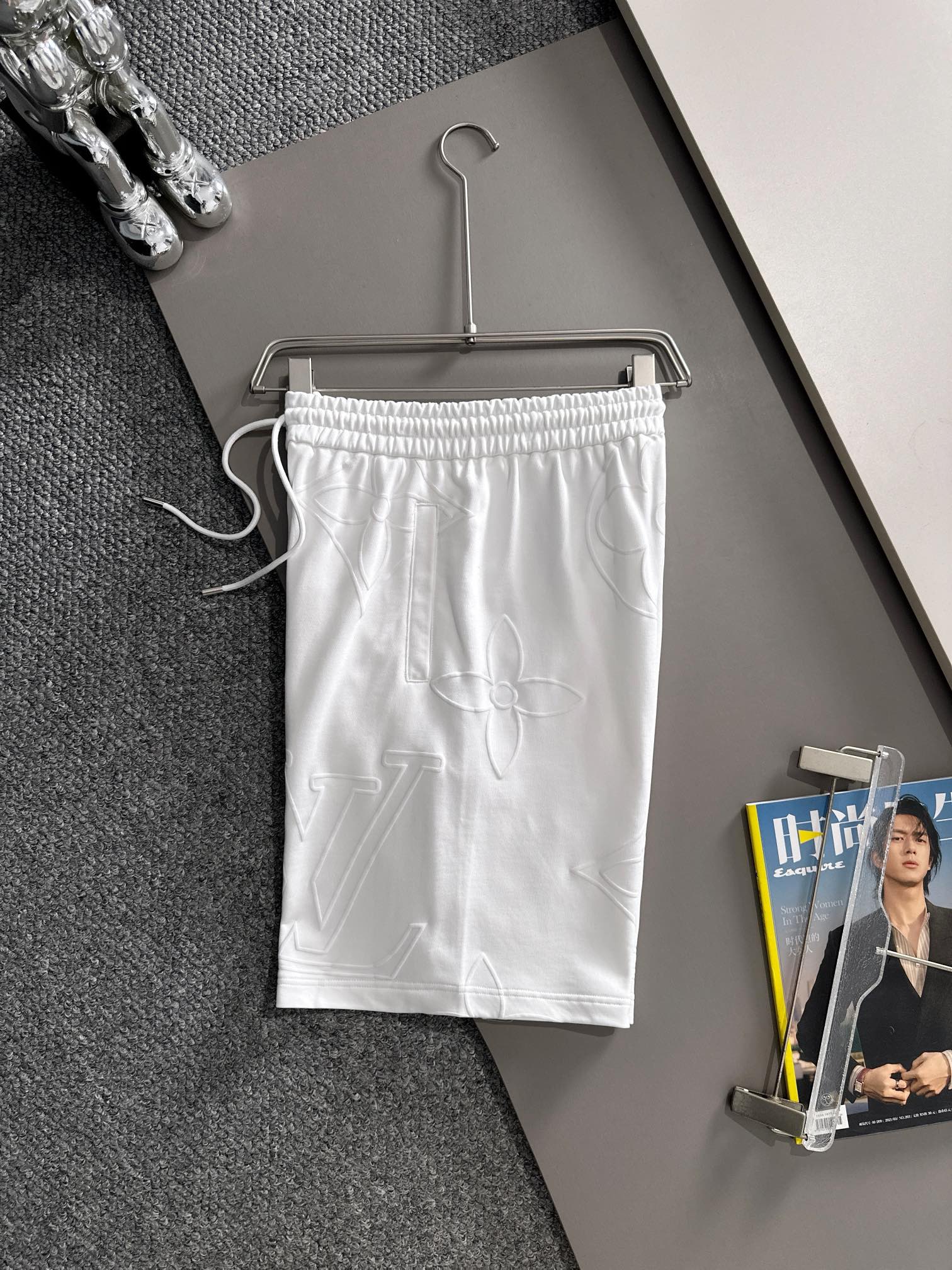 LV 驴家 2026新款 轻奢主义 植绒四叶草logo 男女日常通勤 穿搭必备 休闲短裤·定制毛圈面料·