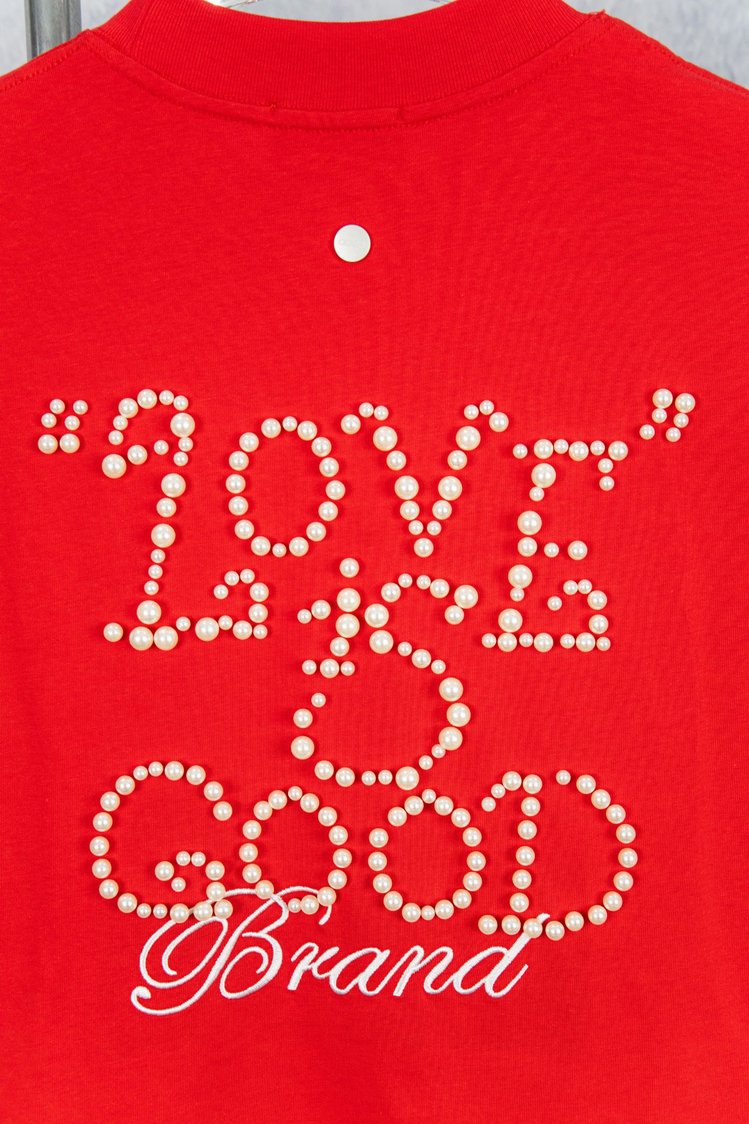 GOODBRAND 25ss 珍珠刺绣重工短袖T恤-Chinese UA Cheap High Quatity Brand Clothes Bags handbags Sneakers wholesale wholesaler seller from China Factory suppliers Fashion Clothing Shoes best Quality Beautiful Price GOODBRAND 25ss 珍珠刺绣重工短袖T恤