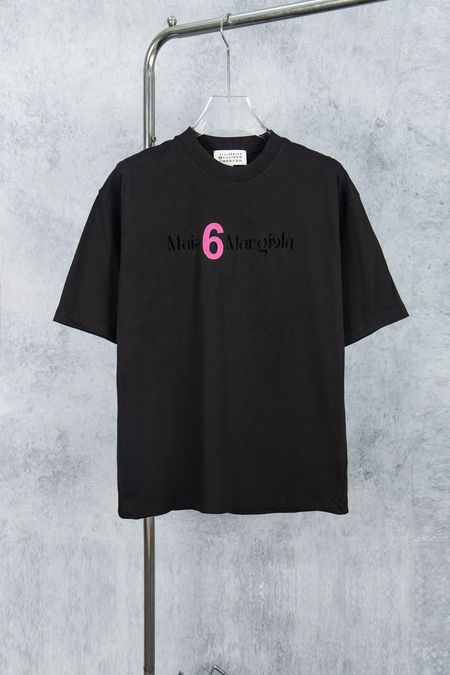 Número de modelo: M005# 💥Maison Martin Margiela 25ss Camiseta de manga corta con estampado de terciopelo y transferenc…