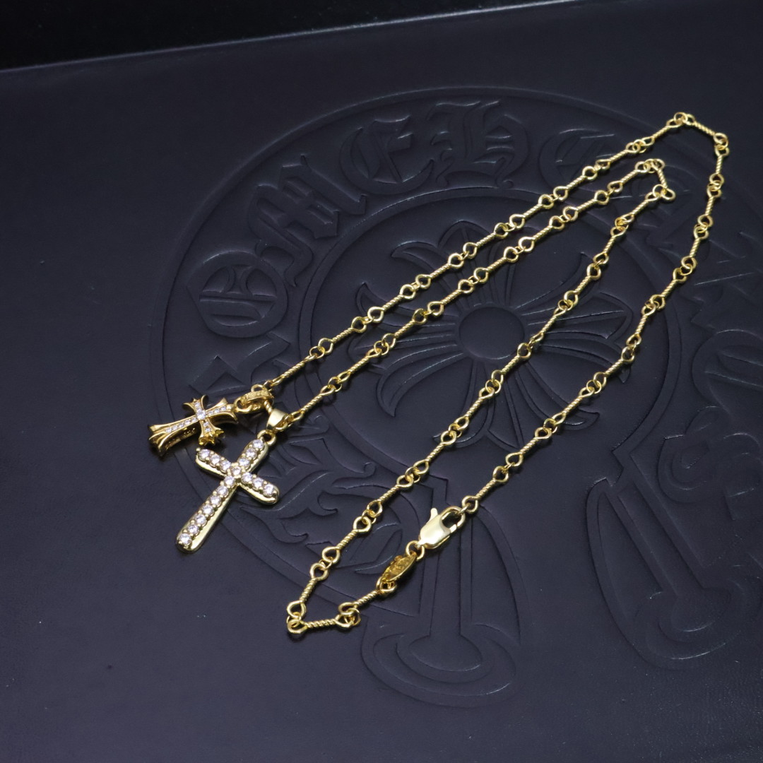 ［新品上架］𝐂𝐡𝐫𝐨𝐦𝐞 𝐡𝐞𝐚𝐫𝐭𝐬 克罗心✝️22k金项链，对于寻求独特风格的你，宗克罗心22K金别