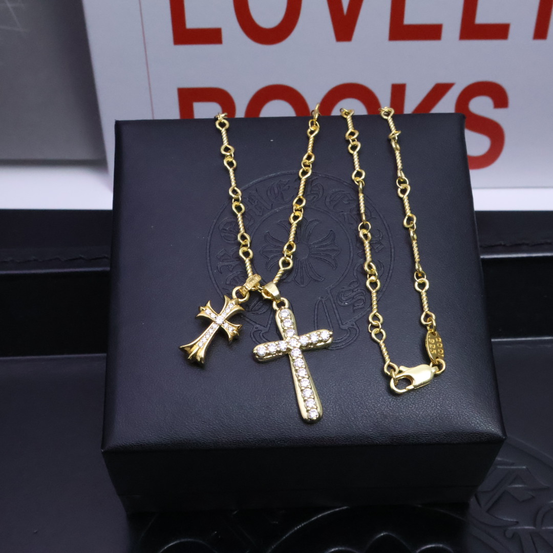 ［新品上架］𝐂𝐡𝐫𝐨𝐦𝐞 𝐡𝐞𝐚𝐫𝐭𝐬 克罗心✝️22k金项链，对于寻求独特风格的你，宗克罗心22K金别