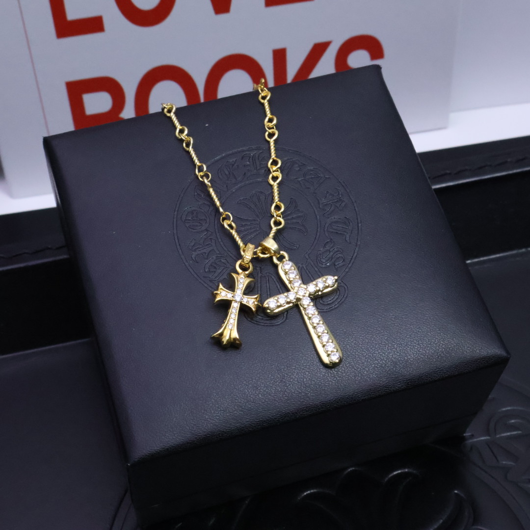 ［新品上架］𝐂𝐡𝐫𝐨𝐦𝐞 𝐡𝐞𝐚𝐫𝐭𝐬 克罗心✝️22k金项链，对于寻求独特风格的你，宗克罗心22K金别