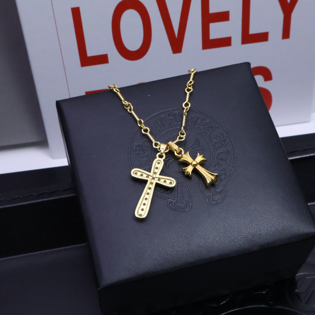 ［新品上架］𝐂𝐡𝐫𝐨𝐦𝐞 𝐡𝐞𝐚𝐫𝐭𝐬 克罗心✝️22k金项链，对于寻求独特风格的你，宗克罗心22K金别