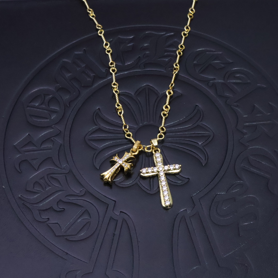 ［新品上架］𝐂𝐡𝐫𝐨𝐦𝐞 𝐡𝐞𝐚𝐫𝐭𝐬 克罗心✝️22k金项链，对于寻求独特风格的你，宗克罗心22K金别