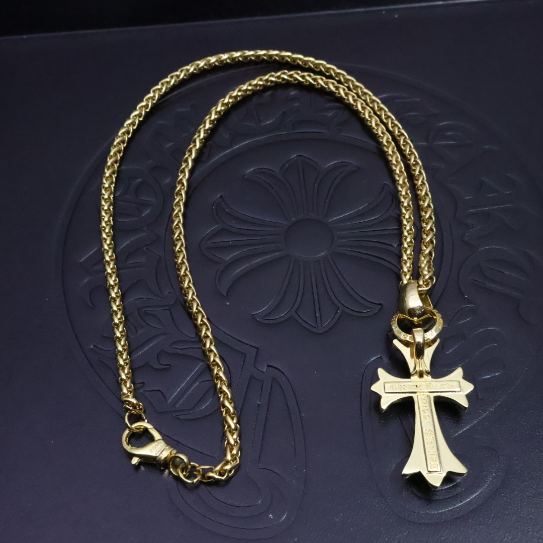 Chrome Hearts Gold Cross Pendant Necklace - Unisex Rock Punk Style 5 1734569771 628