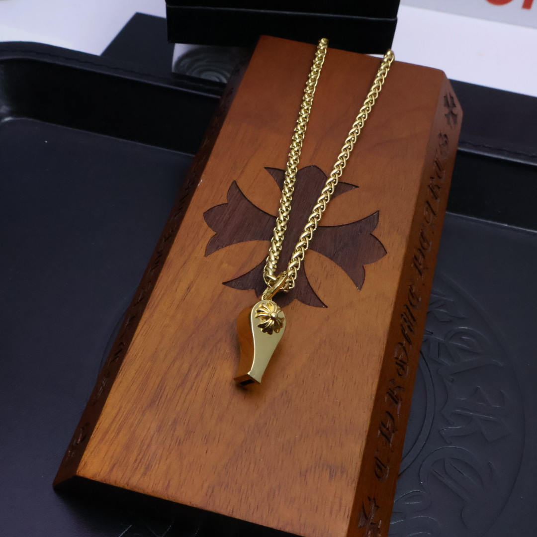 Chrome Hearts Gold-Plated Cross Pendant Necklace - Rock Punk Style 6 1734569959 795
