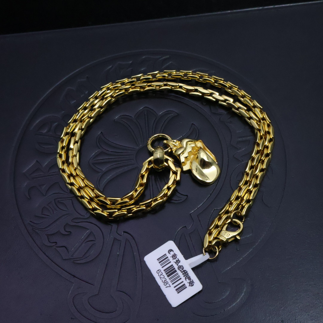 ［2025礼物推荐🎁］𝐂𝐡𝐫𝐨𝐦𝐞 𝐡𝐞𝐚𝐫𝐭𝐬 克罗心手工制作工艺✝️黄金色经典卖爆的项链，🤩帅爆了克
