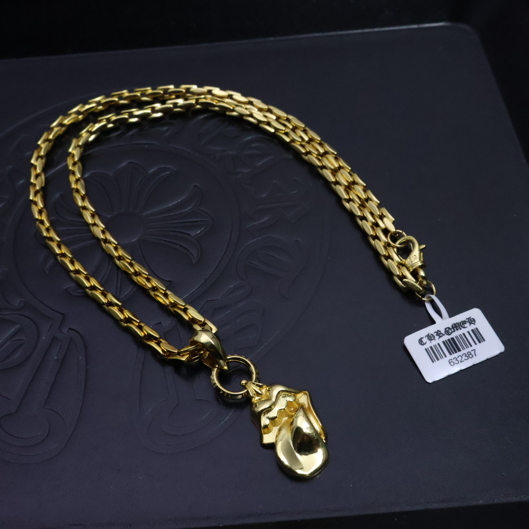 ［2025礼物推荐🎁］𝐂𝐡𝐫𝐨𝐦𝐞 𝐡𝐞𝐚𝐫𝐭𝐬 克罗心手工制作工艺✝️黄金色经典卖爆的项链，🤩帅爆了克