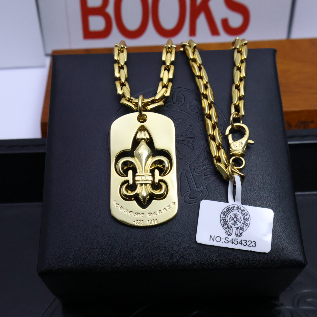 ［2025礼物推荐🎁］𝐂𝐡𝐫𝐨𝐦𝐞 𝐡𝐞𝐚𝐫𝐭𝐬 克罗心手工制作工艺✝️黄金色经典卖爆的项链，🤩帅爆了克