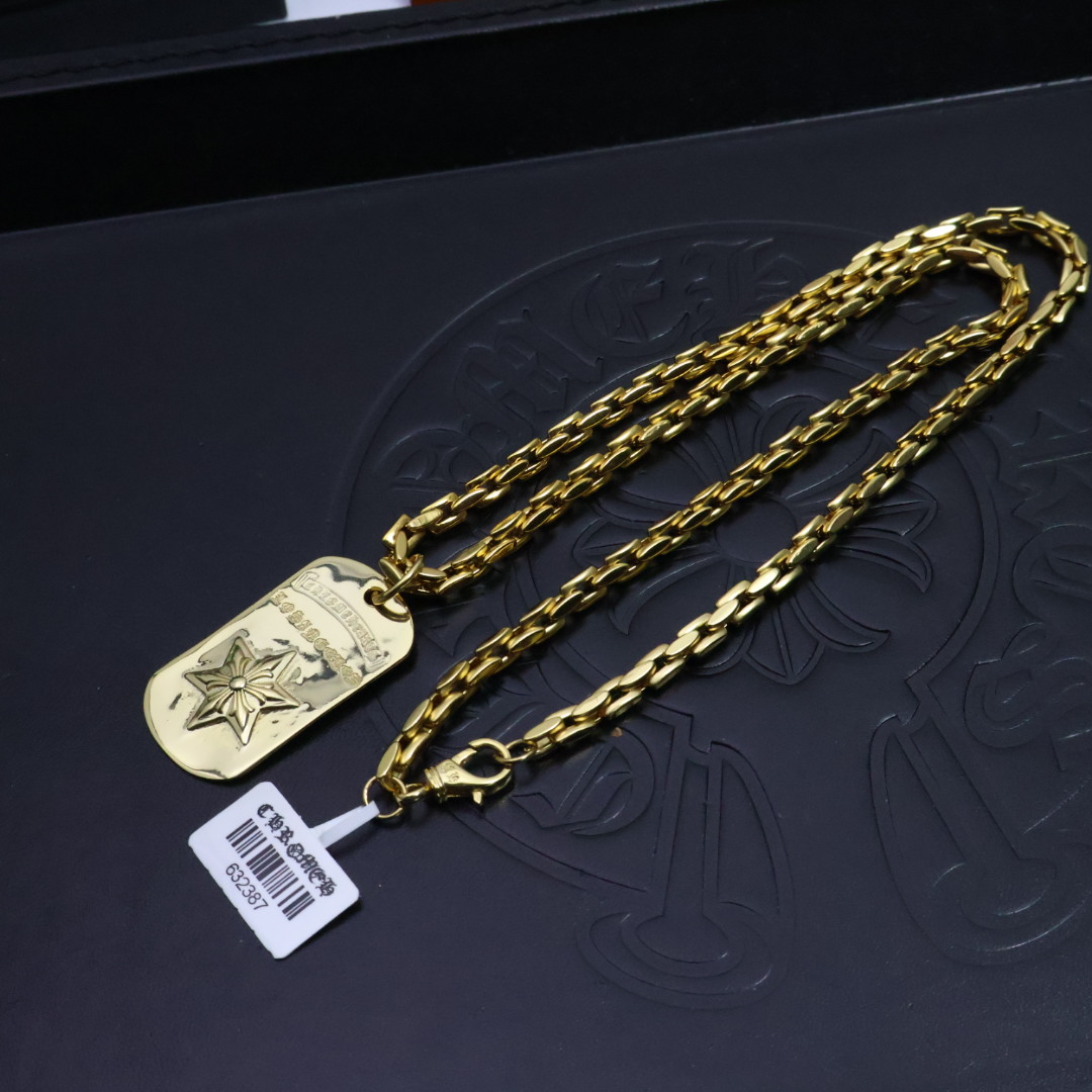 ［2025礼物推荐🎁］𝐂𝐡𝐫𝐨𝐦𝐞 𝐡𝐞𝐚𝐫𝐭𝐬 克罗心手工制作工艺✝️黄金色经典卖爆的项链，🤩帅爆了克