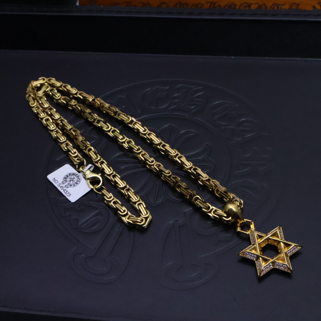 ［2025礼物推荐🎁］𝐂𝐡𝐫𝐨𝐦𝐞 𝐡𝐞𝐚𝐫𝐭𝐬 克罗心手工制作工艺✝️黄金色经典卖爆的项链，🤩帅爆了克