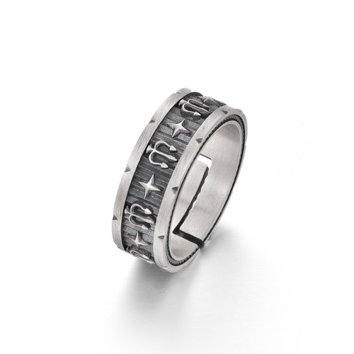 Chrome Hearts Style Sterling Silver Ring: Cross & Floral Design, Adjustable Band 1 Chrome Hearts Style Sterling Silver Ring: Cross & Floral Design, Adjustable Band
