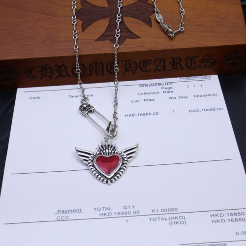 Chrome Hearts Collar Corazón Alado Rojo, Plata Esterlina 925, Joyería de Lujo 16 Chrome Hearts Collar Corazón Alado Rojo, Plata Esterlina 925, Joyería de Lujo