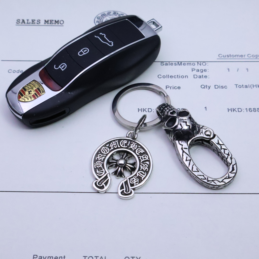 Stylish Chrome Heartcro Key Button with Thongs: Cool and High-End Design - 图片 8