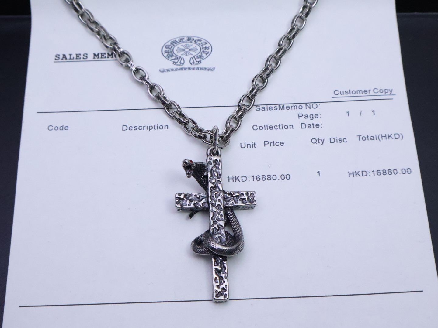 ✞𝐂𝐡𝐫𝐨𝐦𝐞 𝐡𝐞𝐚𝐫𝐭𝐬 克罗心项链𝐄 ✞ 
暗金蛇语枷锁  🔥［蛇年觉醒］🔥  
⚜️ 原厂蚀刻字