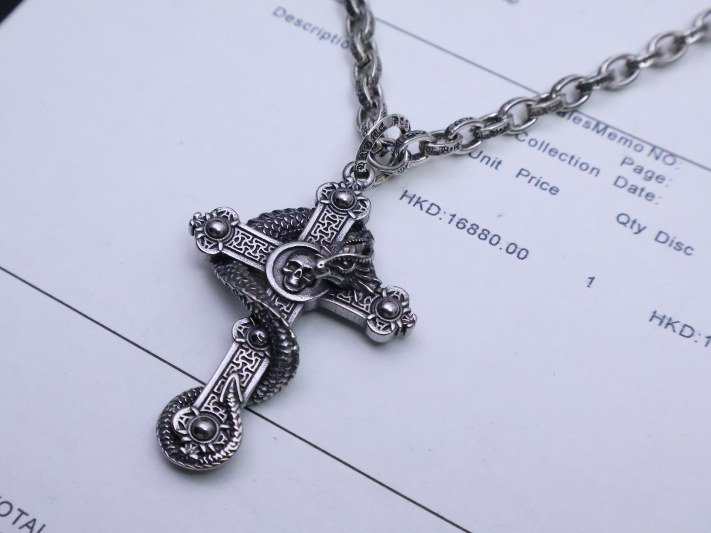 ✞𝐂𝐡𝐫𝐨𝐦𝐞 𝐡𝐞𝐚𝐫𝐭𝐬 克罗心项链𝐄 ✞ 
暗金蛇语枷锁  🔥［蛇年觉醒］🔥  
⚜️ 原厂蚀刻字