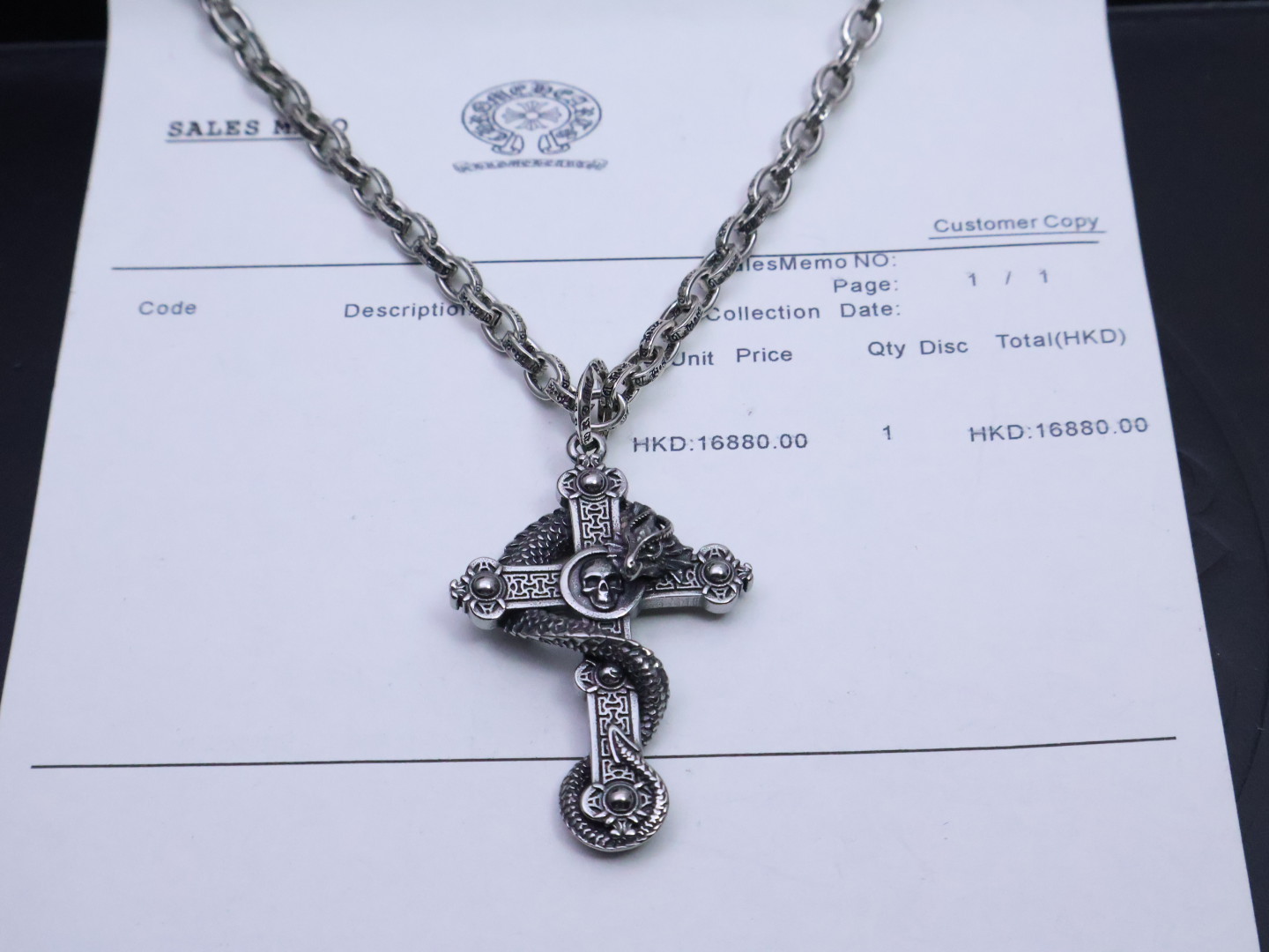 ✞𝐂𝐡𝐫𝐨𝐦𝐞 𝐡𝐞𝐚𝐫𝐭𝐬 克罗心项链𝐄 ✞ 
暗金蛇语枷锁  🔥［蛇年觉醒］🔥  
⚜️ 原厂蚀刻字