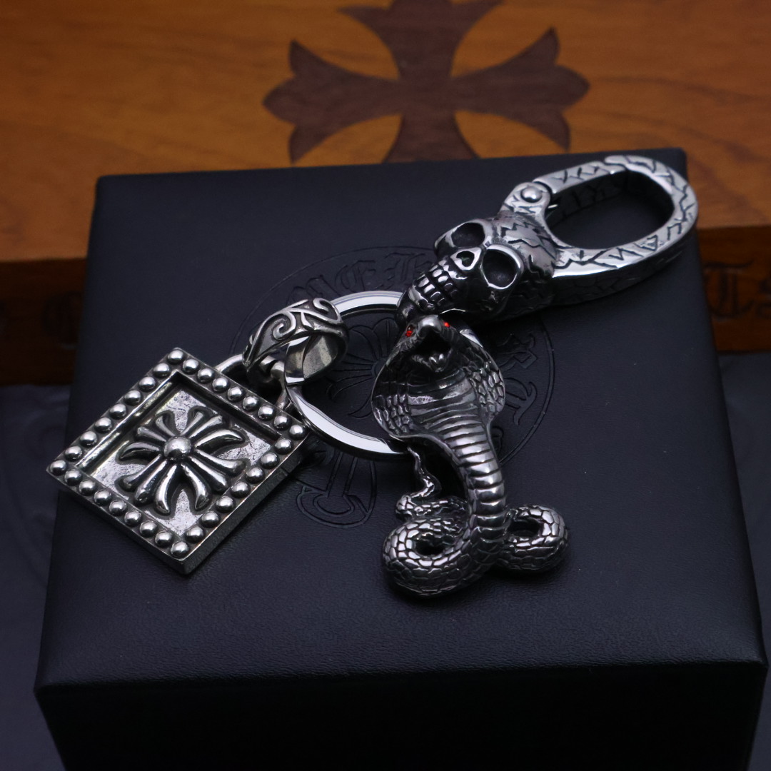 Handmade Chrome Hearts Cron Key Buttons: Unique Aesthetics in 925 Silver. - 图片 5