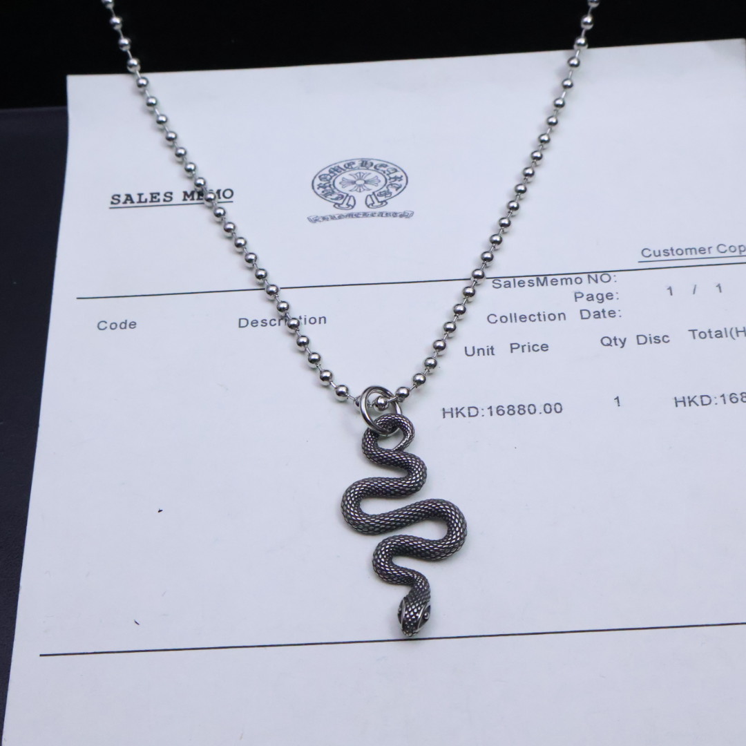 Chrome Hearts 𝐇𝐞𝐚𝐫𝐭［2025潮流推荐］克罗心蛇吊坠珍珠链