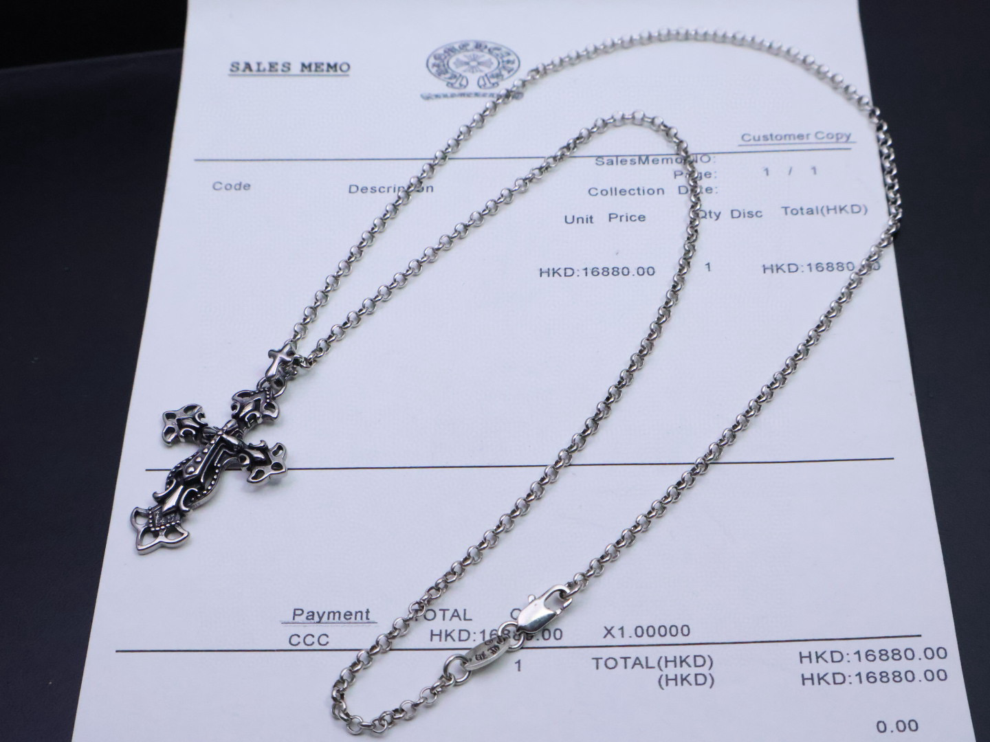 Chrome Hearts 𝐡𝐞𝐚𝐫𝐭𝐬 克罗心项链