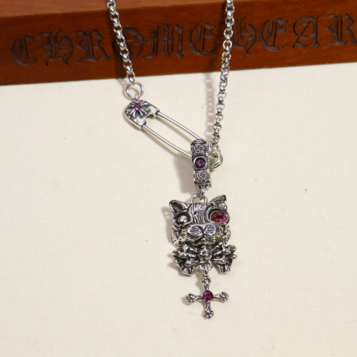 שרשרת Chrome Hearts כסף בטיחון רוק פונק מוסדר מקורי 1 שרשרת Chrome Hearts כסף בטיחון רוק פונק מוסדר מקורי