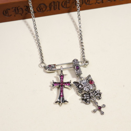 Chrome Hearts Cross Pendant Necklace, Vintage Punk Style, Unisex Fashion 1 Chrome Hearts Cross Pendant Necklace, Vintage Punk Style, Unisex Fashion
