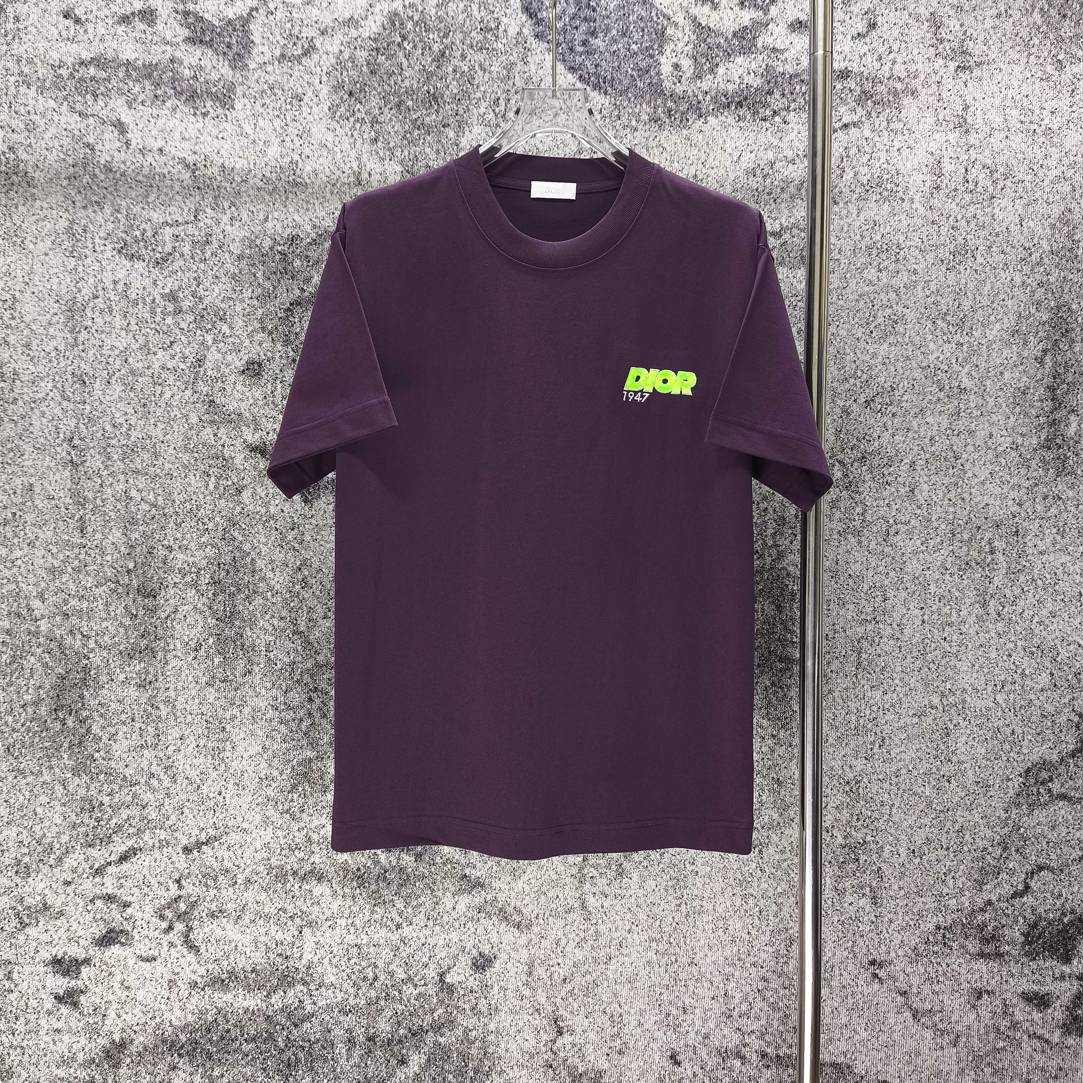 P 90 DIOR* Dior* 2026 primavera y verano nuevo estilo Exquisito logo pequeño bordado Camiseta de manga corta de 300 g C…