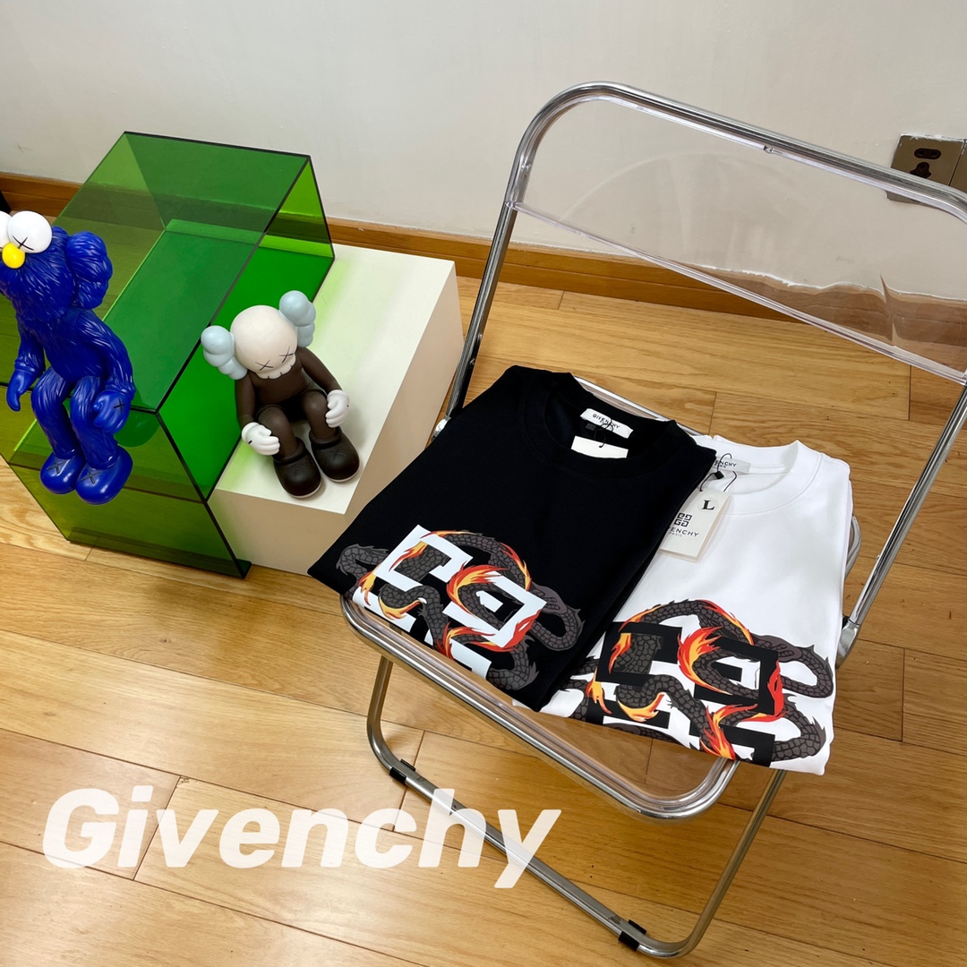 Givenchy Knockoff
 Clothing T-Shirt Black White Printing Unisex Fashion Short Sleeve