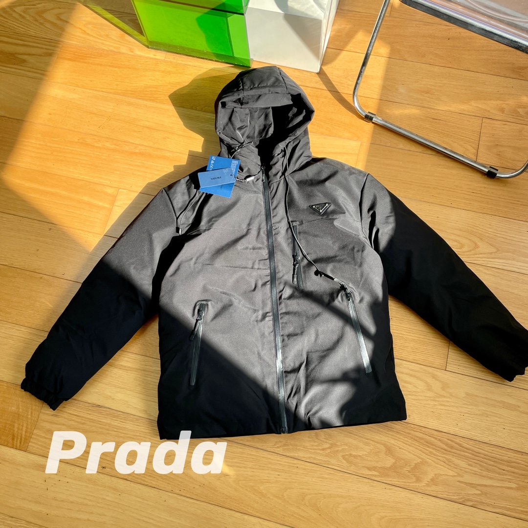 Prada Clothing Cardigans Coats & Jackets Black Unisex Cotton Fashion