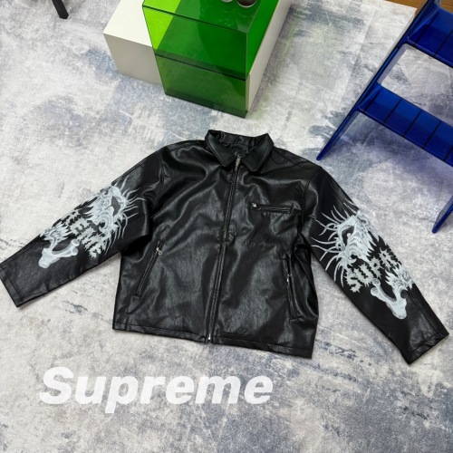 Supreme x Yohji Yamamoto FW25 Leather Jacket with Sleeve Print in Black 5 Supreme x Yohji Yamamoto FW25 Leather Jacket with Sleeve Print in Black