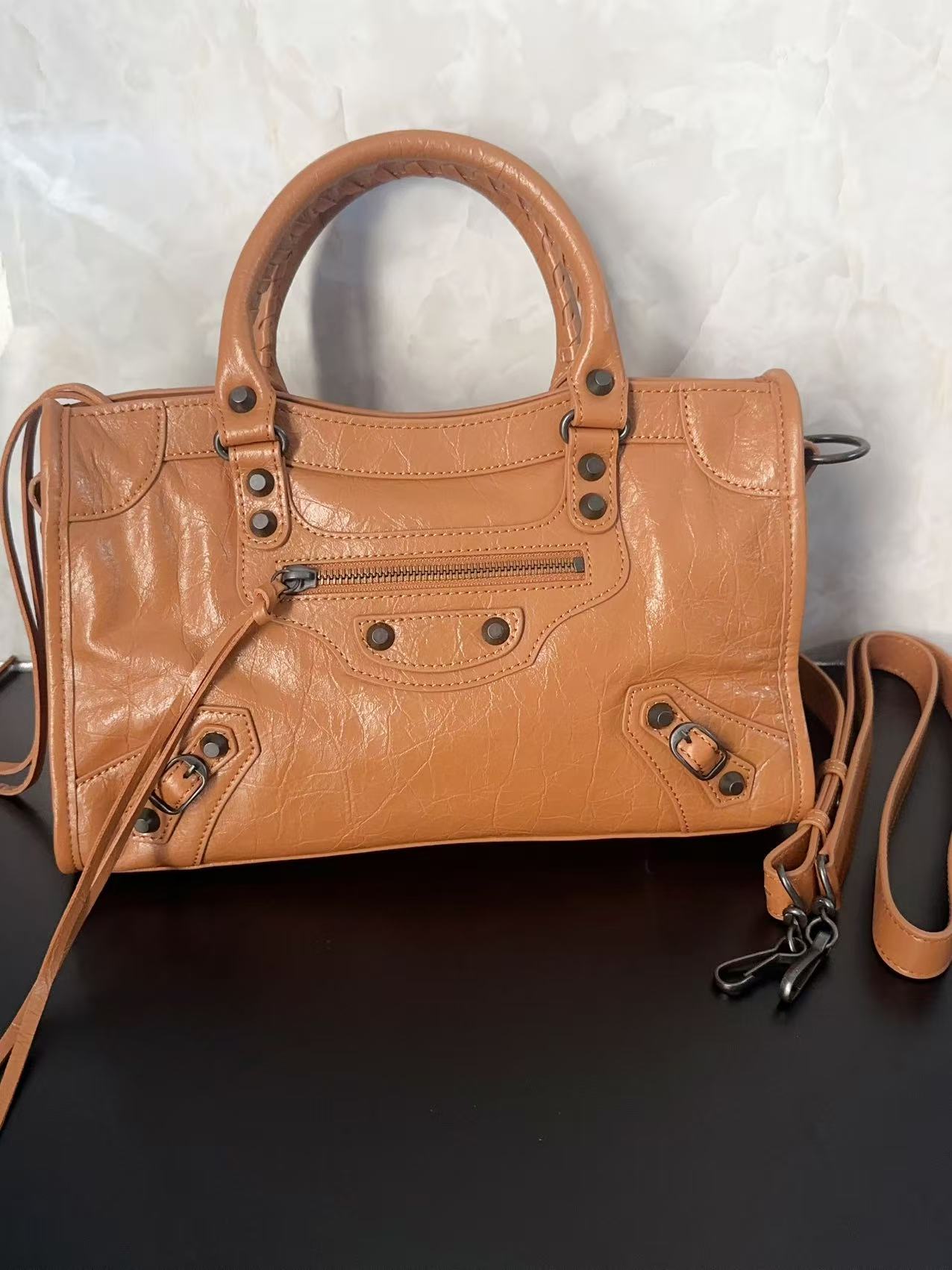 Balenciaga Style Beige Card Holder Lookbook Reference image 1