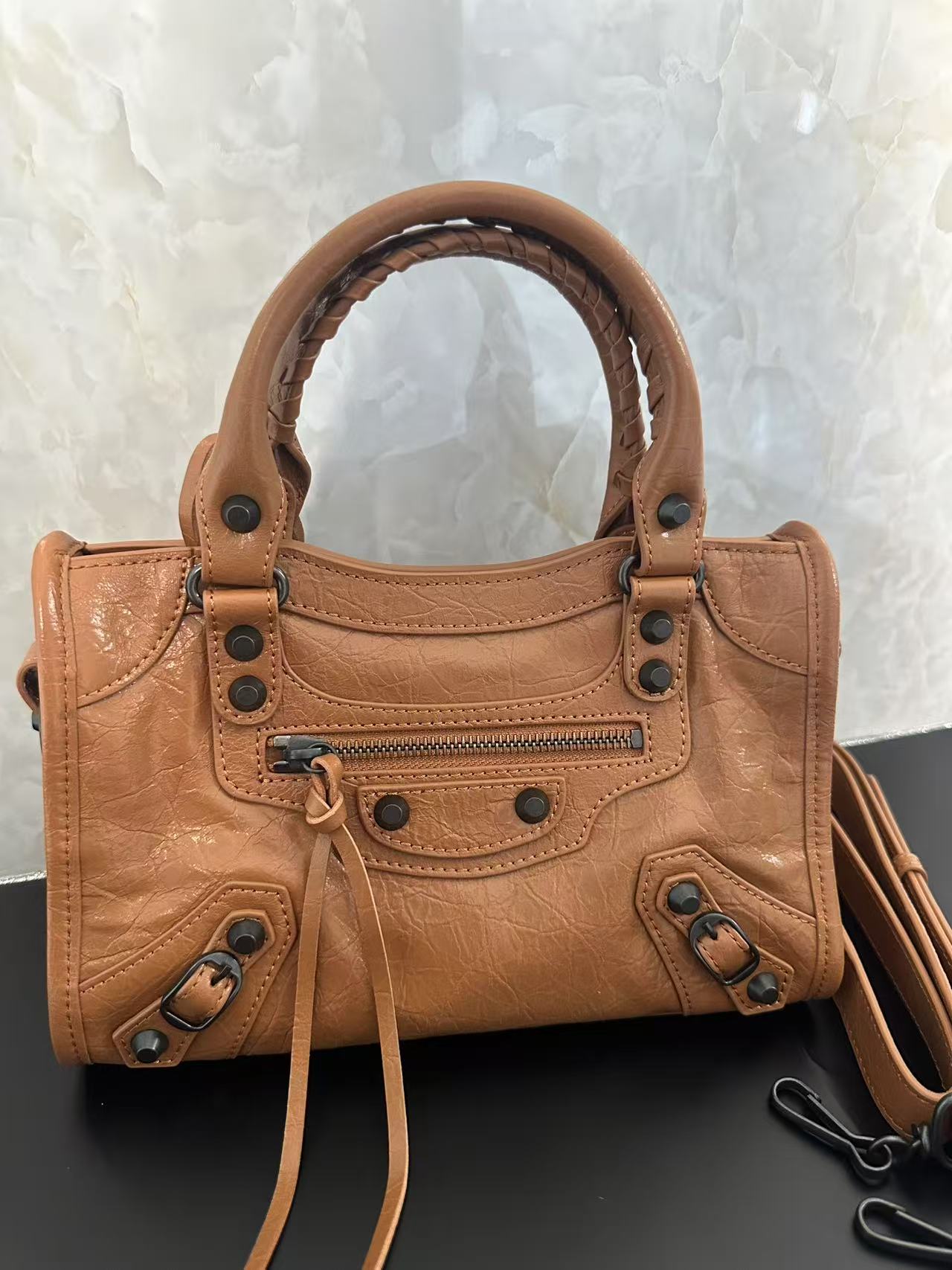 Balenciaga Style Beige Card Holder Lookbook Reference image 1