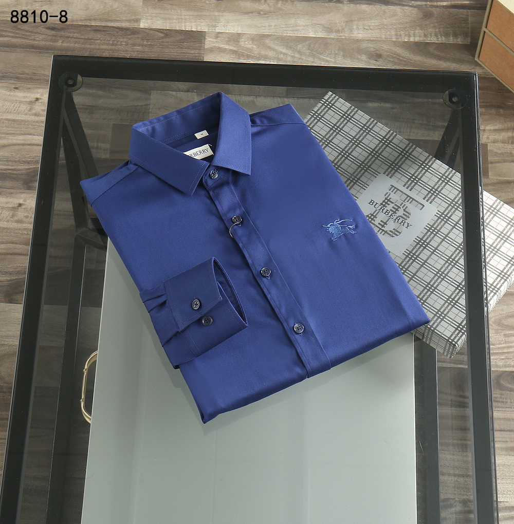 Рубашка мужская Burberry синяя классическая
