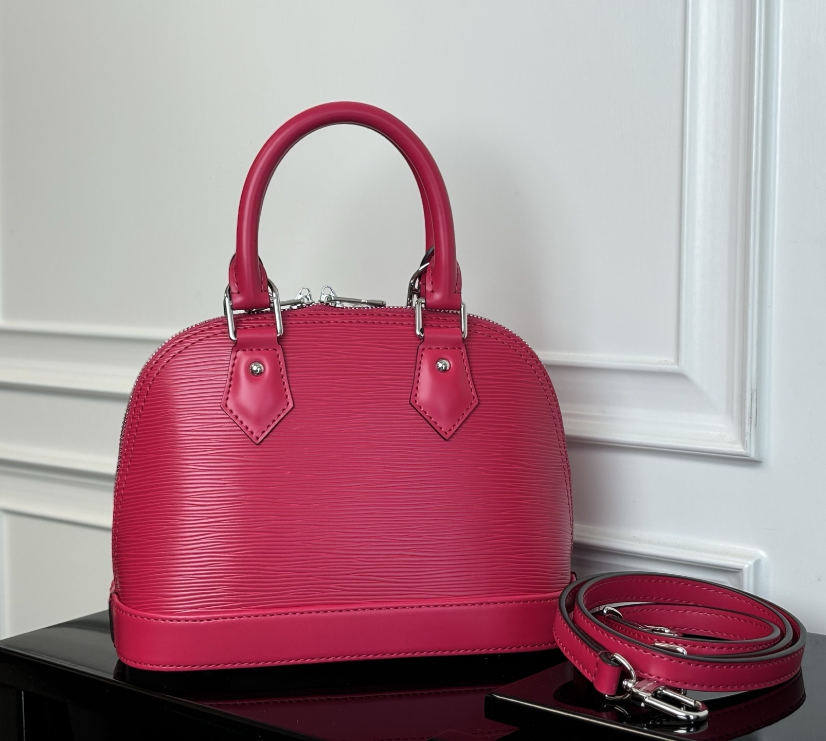 M24645 玫红色(动态码)《顶级原单》专柜同步电子芯片内码出货🔥本款 Alma BB 手袋溯源 19