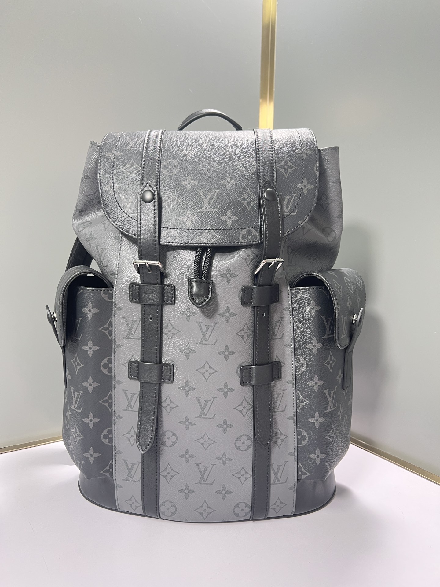 Louis Vuitton LV Christopher Bags Backpack Black Monogram Eclipse M45419