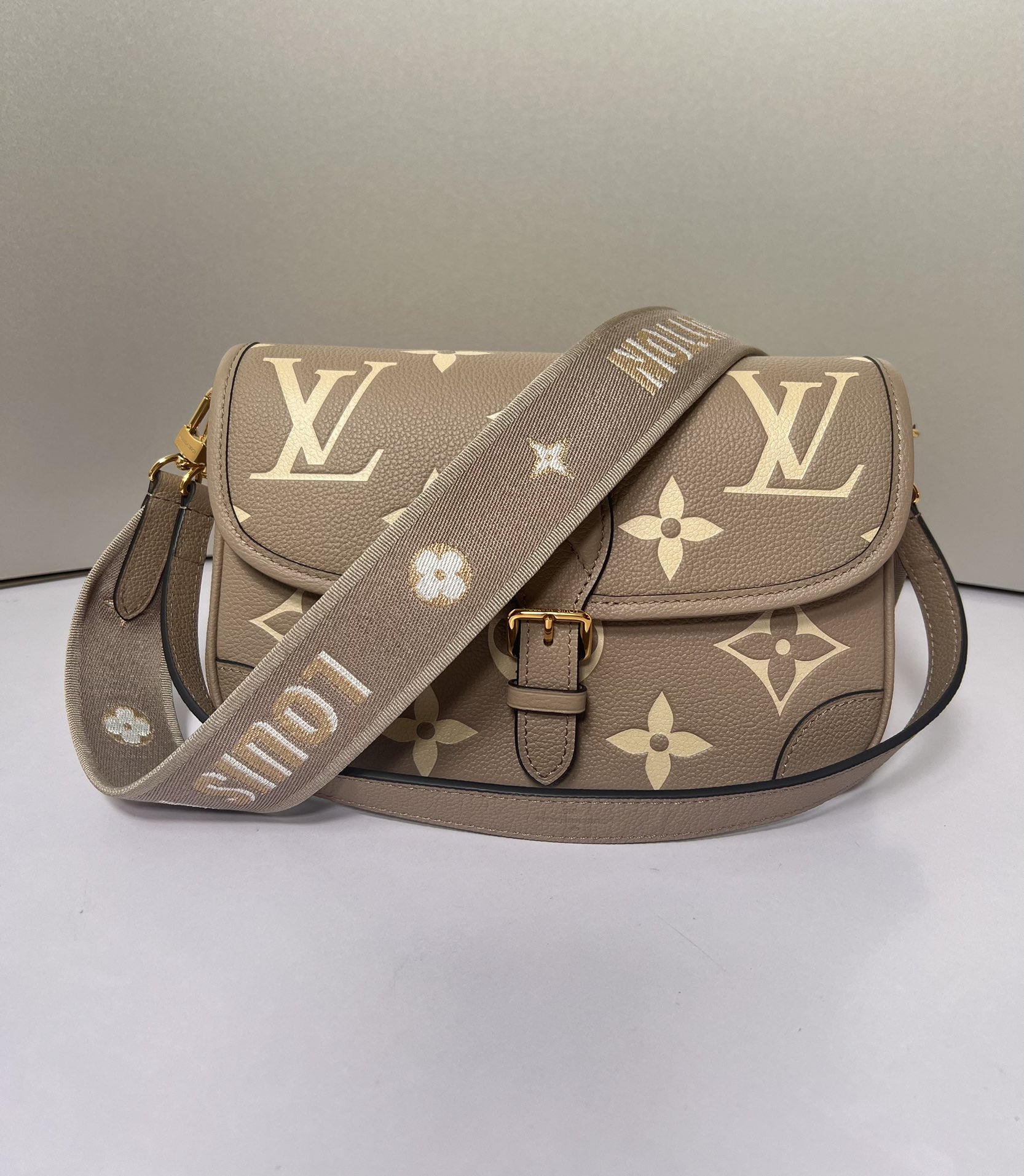 Louis Vuitton LV Diane Bags Handbags Khaki Empreinte​ M46389