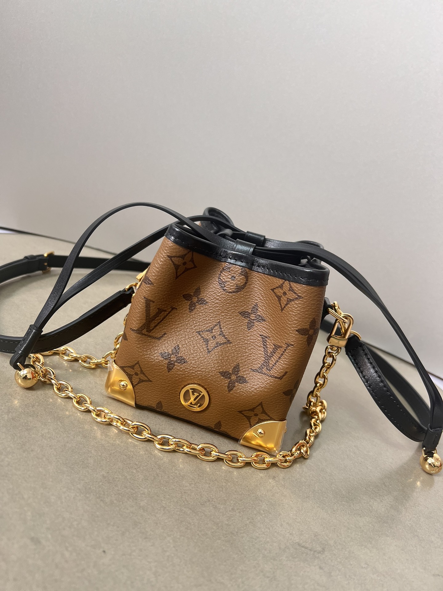 Louis Vuitton Handbags Bucket Bags Yellow Monogram Reverse Canvas Mini M82885
