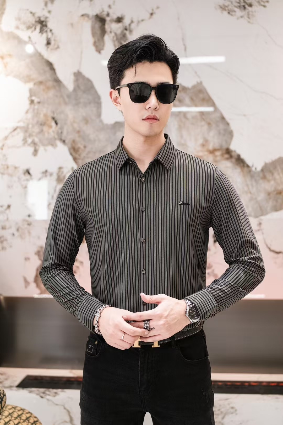  🔥杰尼亚 三标一齐全 2025春夏新款免烫衬衫长袖T  👍衣橱里不可或缺的百搭利器，市面罕见类型，柔软
