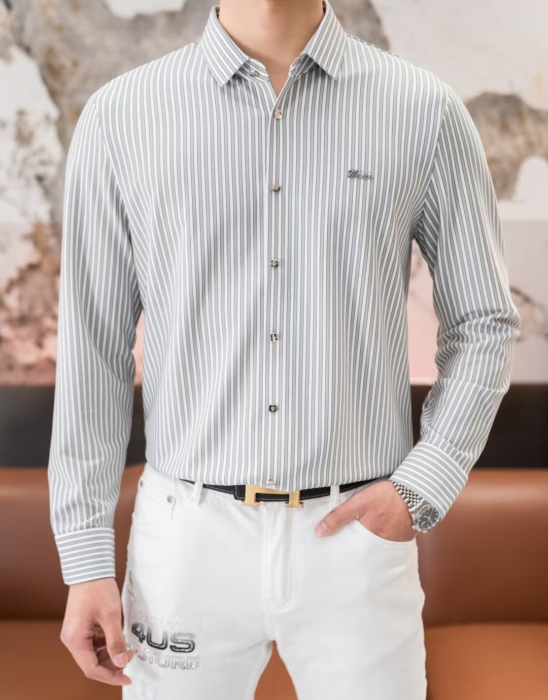  🔥杰尼亚 三标一齐全 2025春夏新款免烫衬衫长袖T  👍衣橱里不可或缺的百搭利器，市面罕见类型，柔软